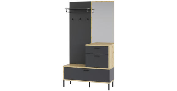 GARDEROBE  in 113/197/40 cm  - Anthrazit/Eiche Artisan, KONVENTIONELL, Holzwerkstoff (113/197/40cm) - Carryhome