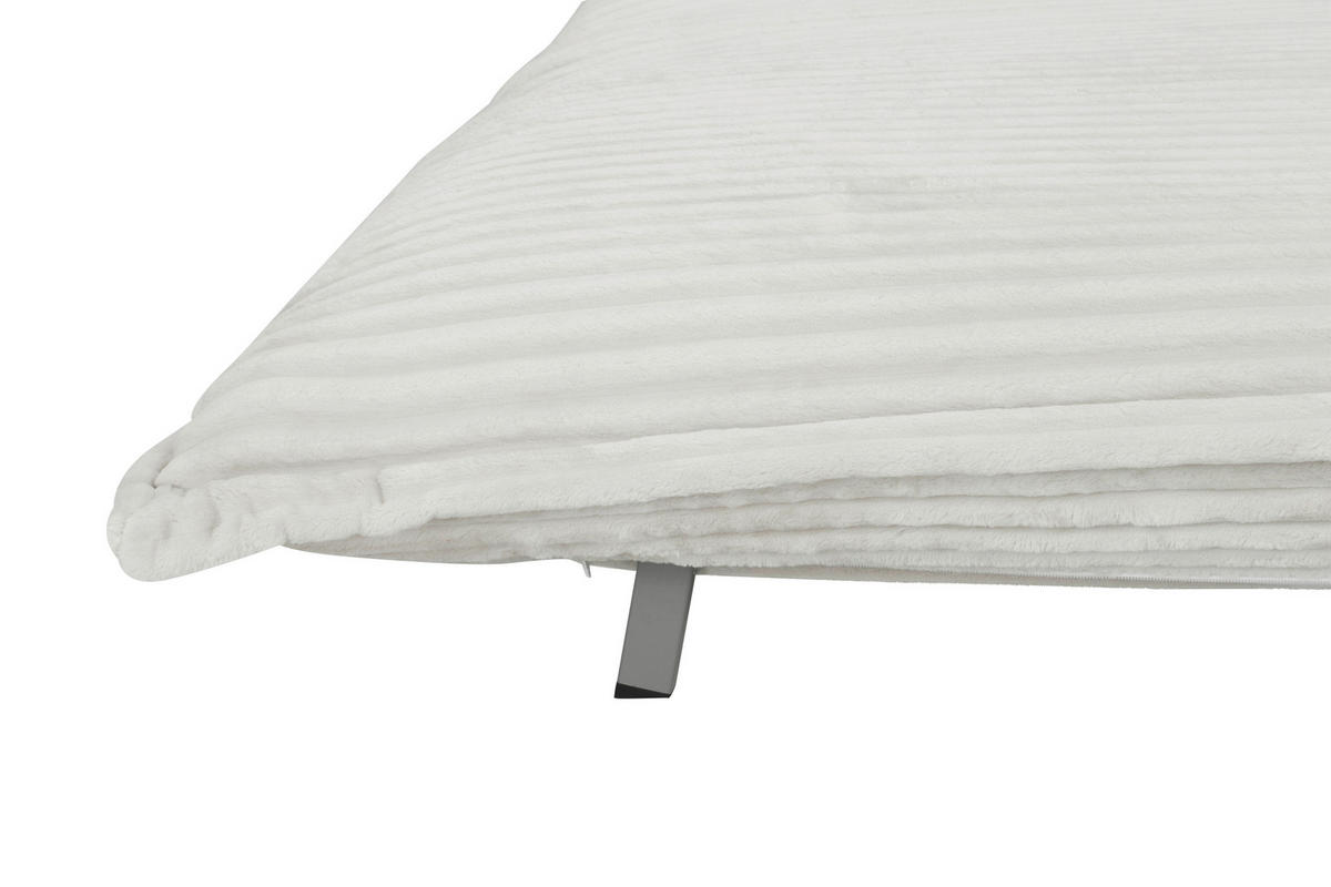 SCHLAFSOFA Cord Weiß  - Walnussfarben/Weiß, MODERN, Holz/Textil (92/216/87/26/150cm) - Livetastic