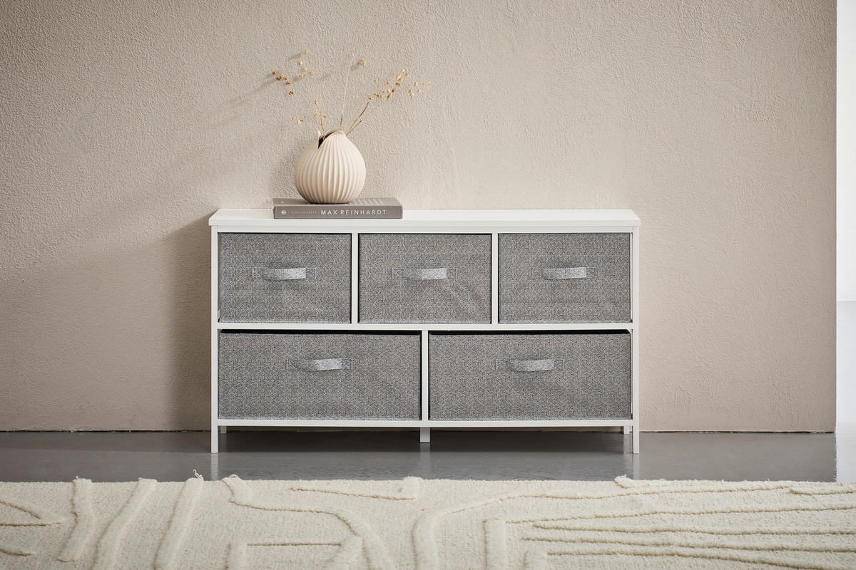 BYRÅ 101/55/30 cm  - vit/grå, Basics, trämaterial/trä (101/55/30cm) - Carryhome