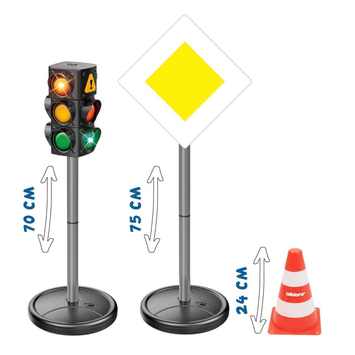VERKEHRSZEICHEN XXL-Verkehrsset Multicolor  - Multicolor, Basics, Kunststoff (75cm) - alldoro