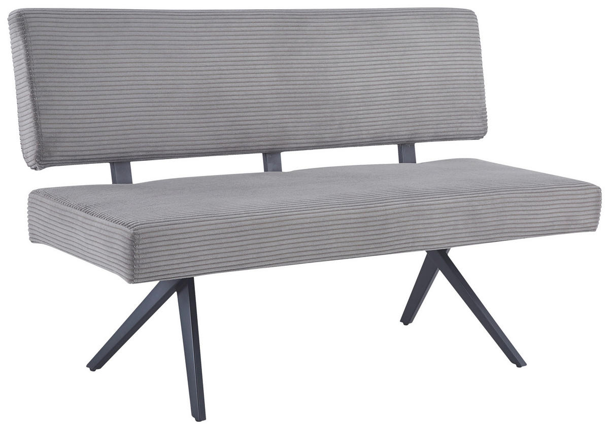 SITZBANK in Metall, Textil Dunkelgrau  - Dunkelgrau/Schwarz, KONVENTIONELL, Textil/Metall (140/90/62cm) - MID.YOU