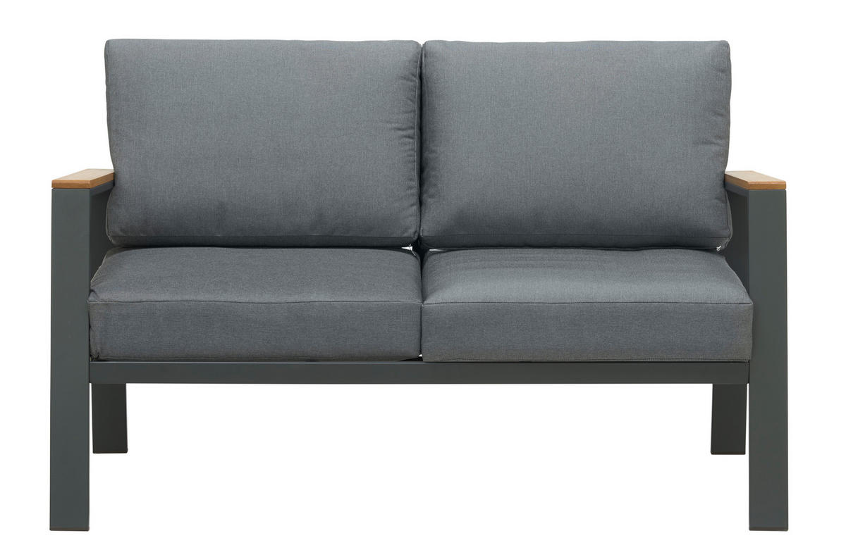 SOFA ZA BAŠTU  - siva/prirodna boja, Dizajnerski, drvo/metal (132/74/75cm) - Ambia Garden