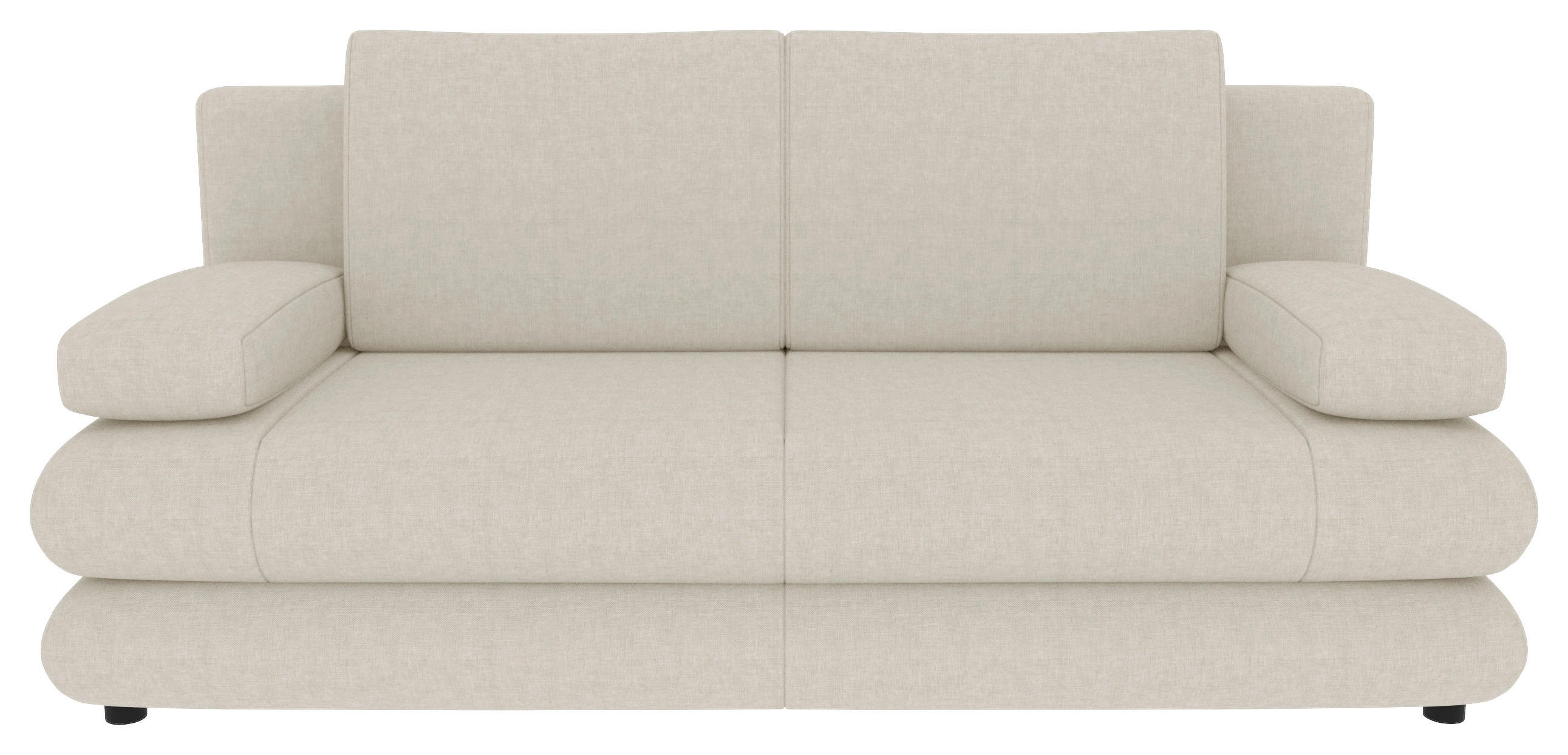 SCHLAFSOFA in Mikrofaser Creme  - Creme/Schwarz, KONVENTIONELL, Kunststoff/Textil (212/93/90cm) - Carryhome