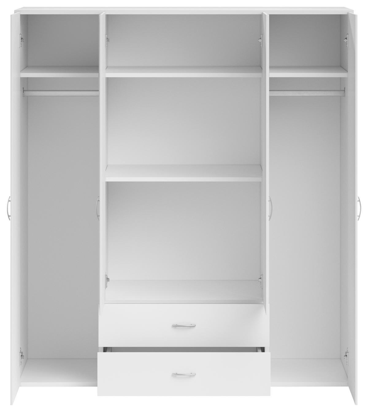 DREHTÜRENSCHRANK in Weiss  - Weiss/Eichefarben, Konventionell, Holzwerkstoff/Kunststoff (161/176/51cm) - P & B