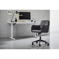 DREHSTUHL  in Samt Dunkelgrau, Schwarz  - Dunkelgrau/Schwarz, MODERN, Kunststoff/Textil (60/80-90/62cm) - Livetastic