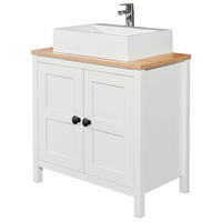 Mască Pentru Lavoar 80/79/47 cm  - alb/stejar San Remo, Romantik / Landhaus, plastic/material pe bază de lemn (80/79/47cm) - Xora