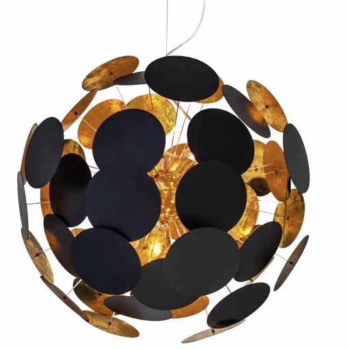 HÄNGELEUCHTE EXKL. MONTAGESET Planet 50/120 cm - Goldfarben/Schwarz, Design, Metall (50/120cm) - By Rydéns