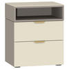 NACHTSCHRANK 45/55/43 cm  - Hellbraun/Creme, Design, Glas/Holzwerkstoff (45/55/43cm) - Jutzler