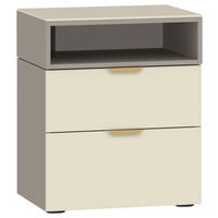 NACHTSCHRANK 45/55/43 cm  - Hellbraun/Creme, Design, Glas/Holzwerkstoff (45/55/43cm) - Jutzler