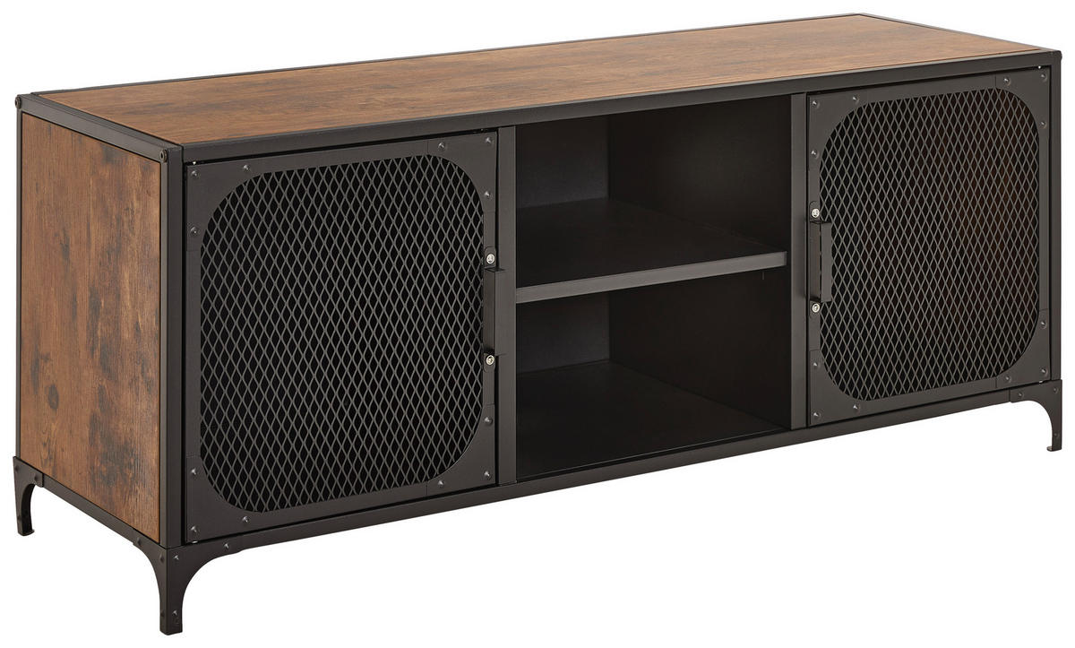 LOWBOARD  in 105/42,8/36 cm  - Schwarz/Naturfarben, Trend, Holzwerkstoff/Metall (105/42,8/36cm) - Carryhome