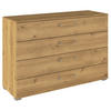 KOMMODE  in 120/81/42 cm  - Eichefarben/Silberfarben, Design, Holzwerkstoff/Kunststoff (120/81/42cm) - Novel