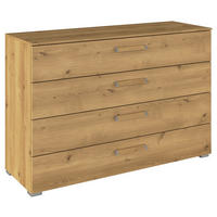 KOMMODE  in 120/81/42 cm  - Eichefarben/Silberfarben, Design, Holzwerkstoff/Kunststoff (120/81/42cm) - Novel