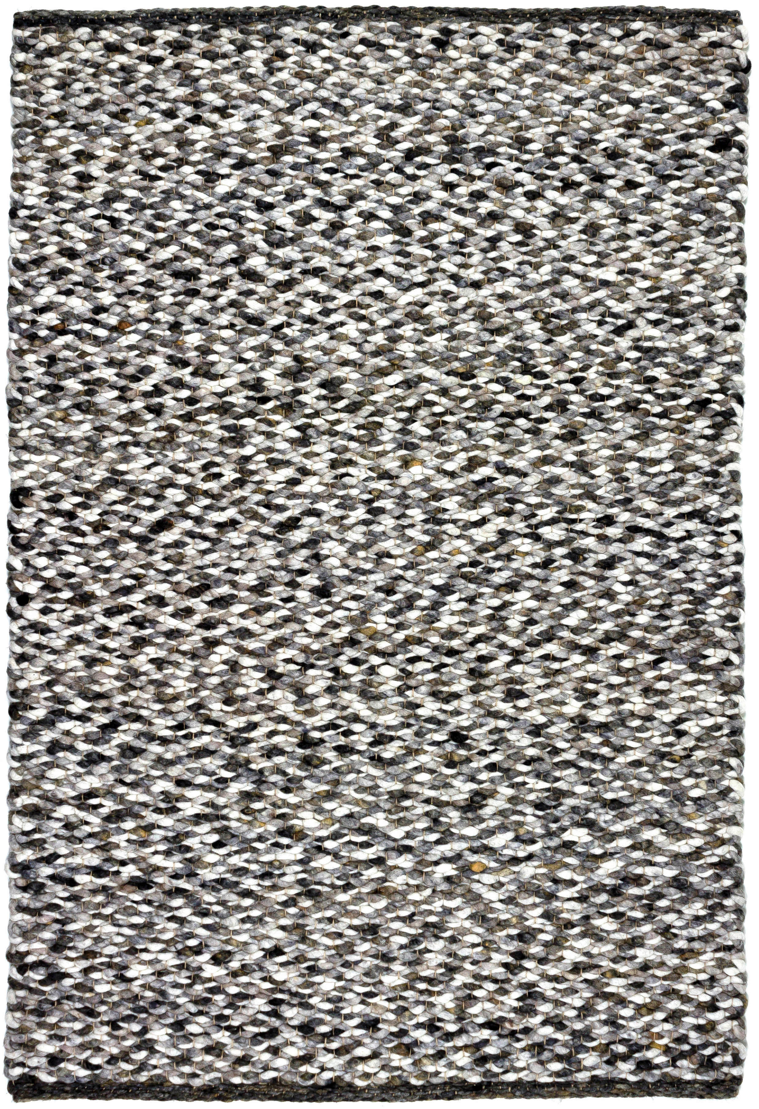 HANDWEBTEPPICH 130/200 cm Centa Canberra  - Schwarz/Weiß, KONVENTIONELL, Textil (130/200cm) - Linea Natura