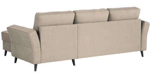 ECKSOFA in Velours Beige  - Beige/Schwarz, KONVENTIONELL, Holz/Textil (244/159cm) - Carryhome