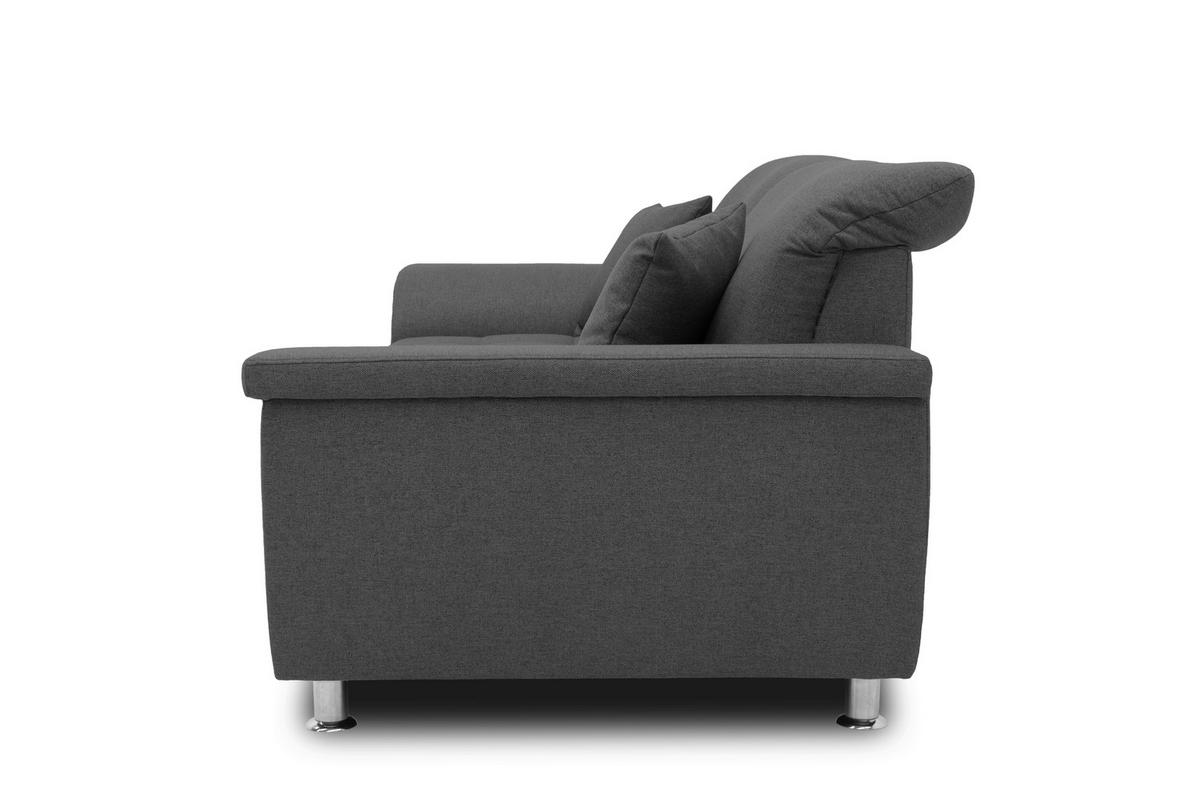 2-SITZER-SOFA Webstoff Grau  - Chromfarben/Grau, KONVENTIONELL, Textil/Metall (210/81/97cm) - MID.YOU