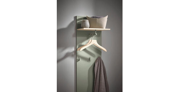 GARDEROBENPANEEL  in 40/170/28 cm  - Eichefarben/Grün, Design, Holzwerkstoff (40/170/28cm) - Voleo