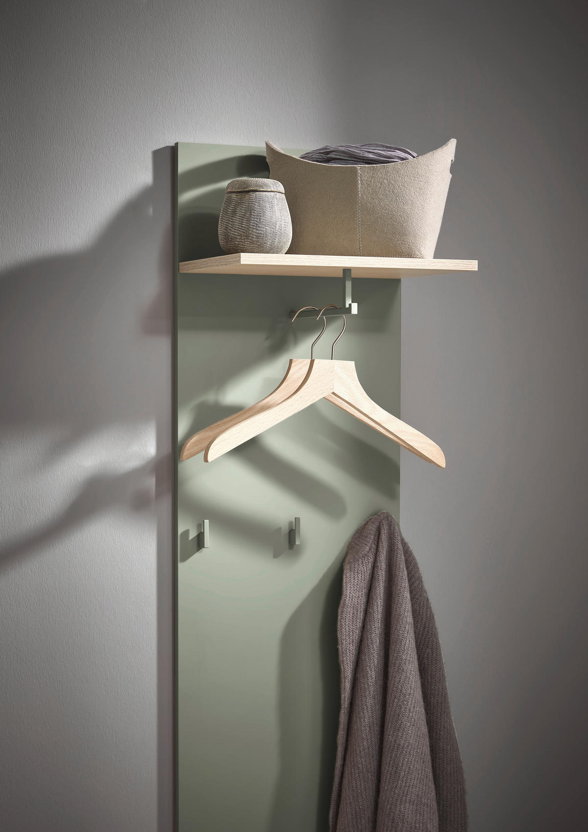 GARDEROBENPANEEL  in 40/170/28 cm  - Eichefarben/Grün, Design, Holzwerkstoff (40/170/28cm) - Voleo