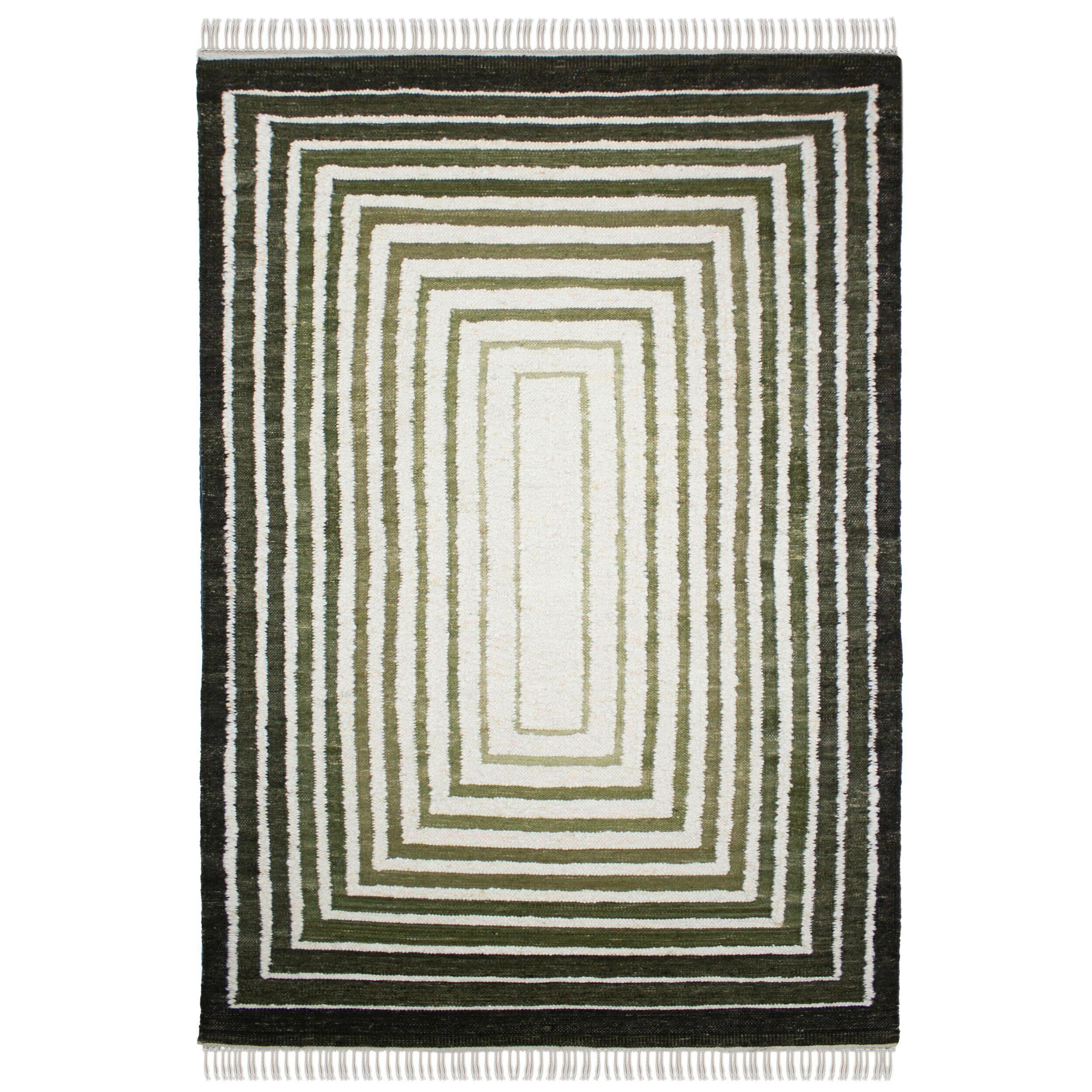 HANDWEBTEPPICH 140/200 cm Grün  - Grün, Basics, Textil (140/200cm)