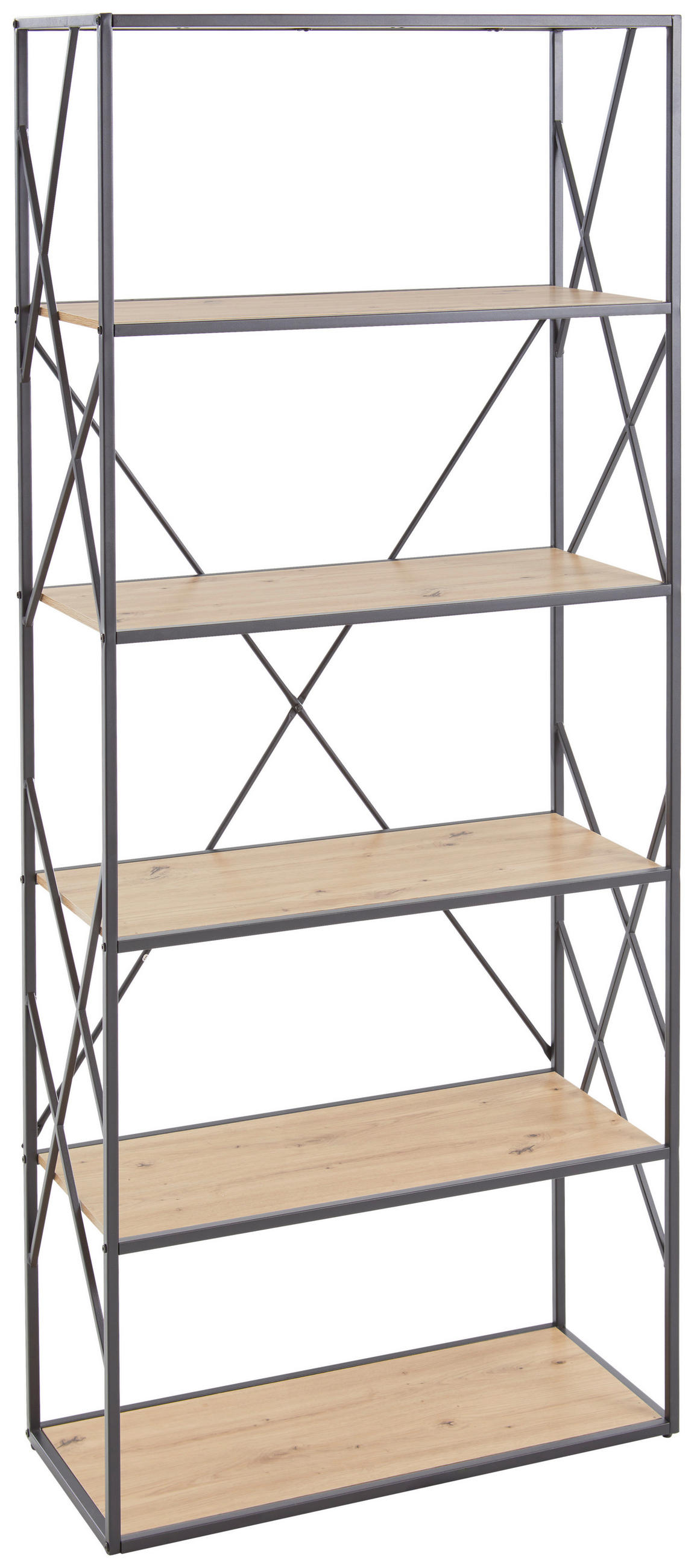 ÉTAGÈRE SUR PIED  80/190/35 cm Schwarz, Eichefarben  - Eichefarben/Schwarz, Trend, Holzwerkstoff/Metall (80/190/35cm) - Landscape