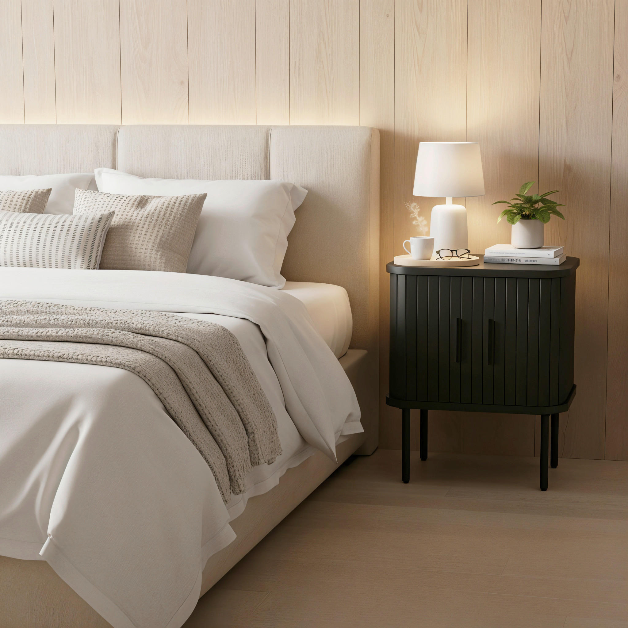 NACHTTISCH 45/55/40 cm  in Schwarz  - Schwarz, Design, Holzwerkstoff/Metall (45/55/40cm) - Livetastic