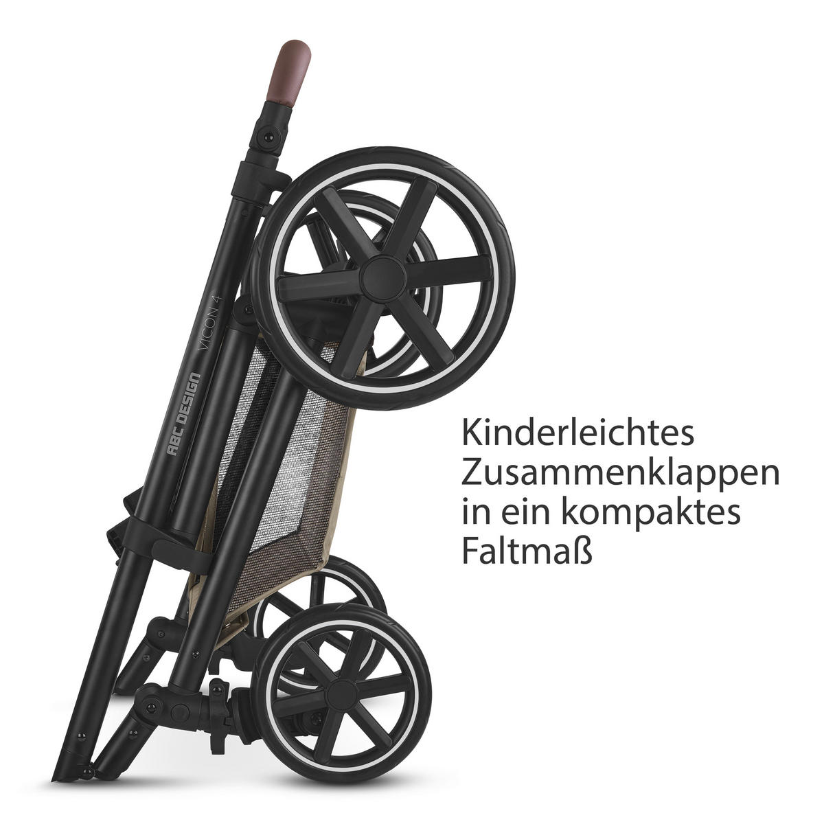 KINDERWAGENSET  Vicon 4  Reed  - Beige/Schwarz, Basics, Textil/Metall (91/61/110cm) - ABC Design
