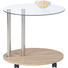BEISTELLTISCH oval Klar, Sonoma Eiche - Klar/Sonoma Eiche, Design, Glas/Kunststoff (52/45/42cm)
