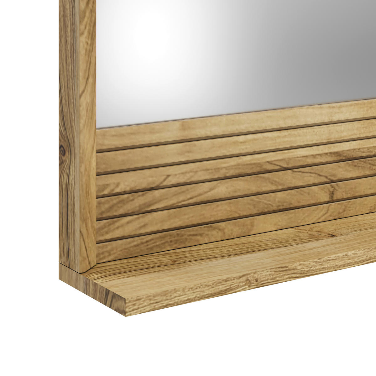 BADEZIMMERSPIEGEL 8/85/12 cm  - Naturfarben, Natur, Glas/Holz (8/85/12cm) - Livetastic