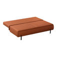 SCHLAFSOFA Webstoff Terracotta  - Terracotta/Schwarz, KONVENTIONELL, Textil/Metall (197/88/89cm) - Novel