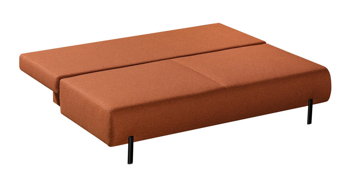 ROZKLADACIA POHOVKA, textil, terakota - čierna/terakota, Konventionell, kov/textil (197/88/89cm) - Livetastic