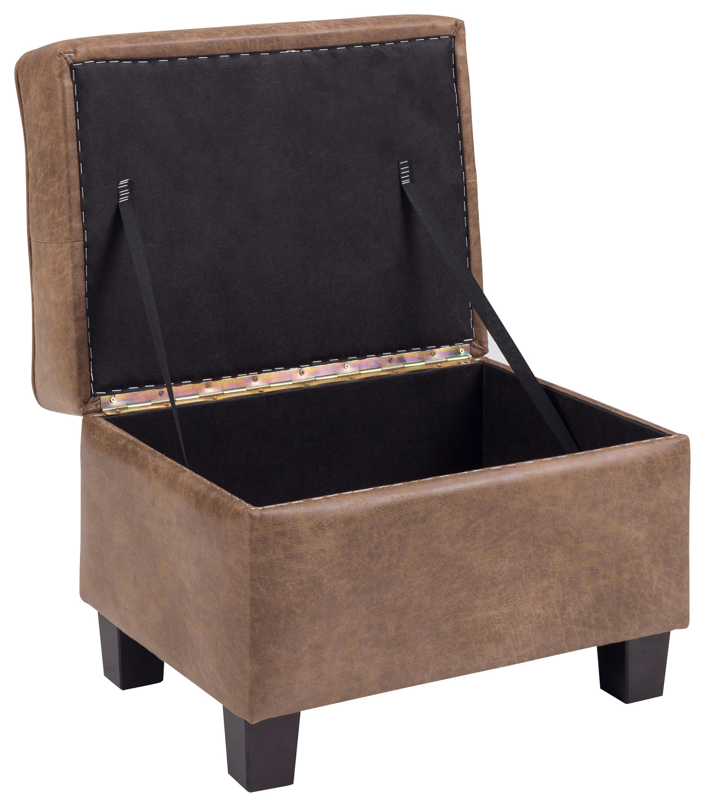 HOCKER beschichtet Braun  - Schwarz/Braun, Design, Holz/Textil (60/41/40cm)