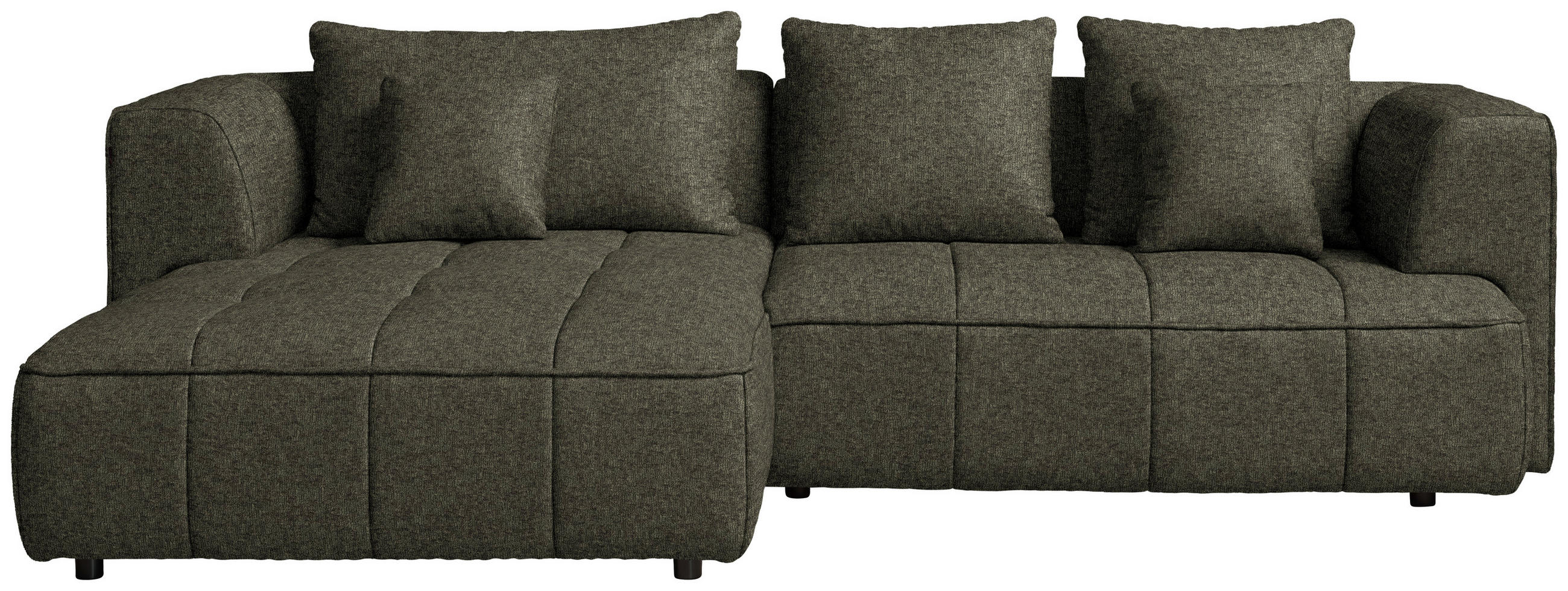 ECKSOFA Webstoff Olivgrün  - Schwarz/Olivgrün, Design, Kunststoff/Textil (188/288cm) - Welnova