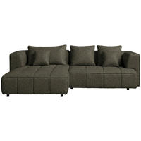 ECKSOFA Webstoff Olivgrün  - Schwarz/Olivgrün, Design, Kunststoff/Textil (188/288cm) - Welnova