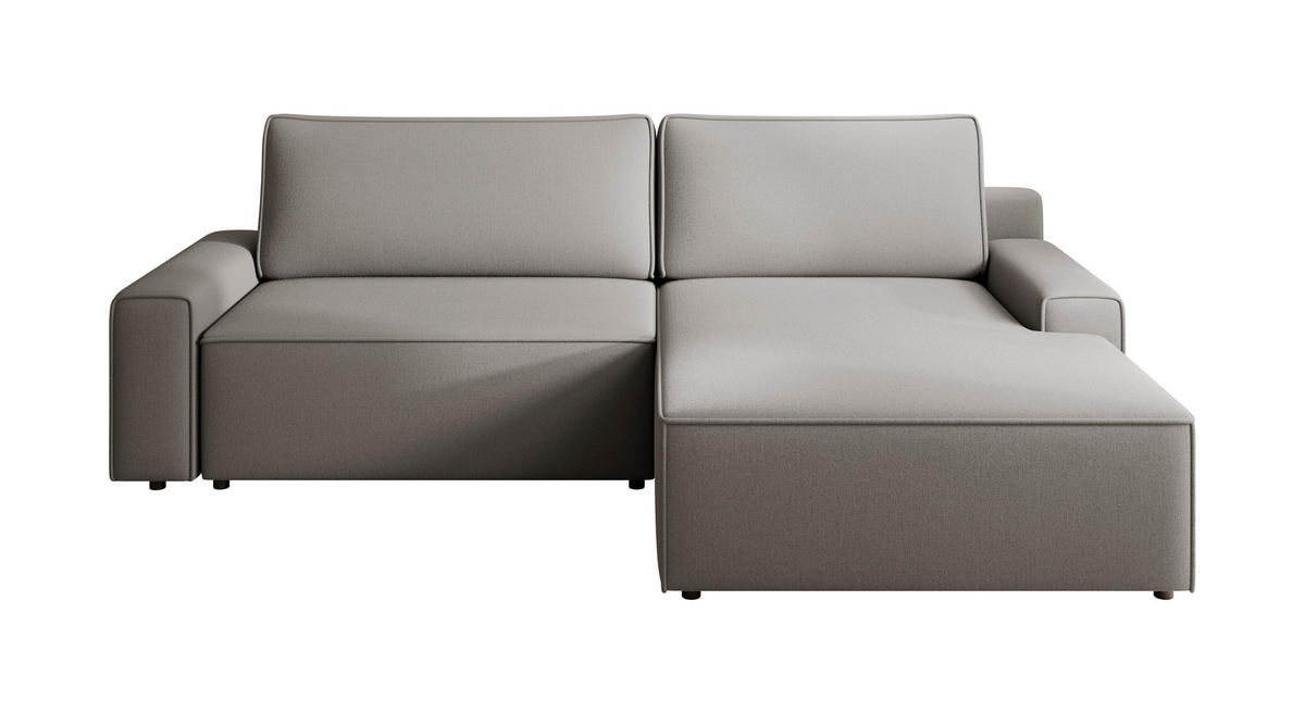 ECKSCHLAFSOFA CHALLANGE  mit Schlafen auf Sitzhöhe, Rücken echt, Armteil links, Armteil rechts Struktur Graphitfarben  - Schwarz/Graphitfarben, MODERN, Kunststoff/Textil (246/168cm) - Trendmanufaktur