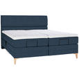 BOXSPRINGBETT 200/200 cm  in Blau  - Blau/Eichefarben, KONVENTIONELL, Holz/Textil (200/200cm) - Voleo