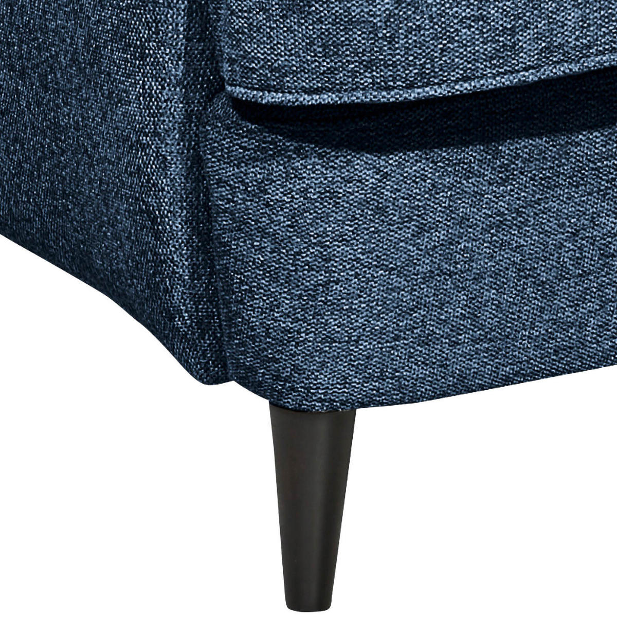 ÖRONLAPPSFÅTÖLJ i vävt tyg mörkblå  - svart/mörkblå, Basics, trämaterial/textil (78/102/98cm) - MID.YOU