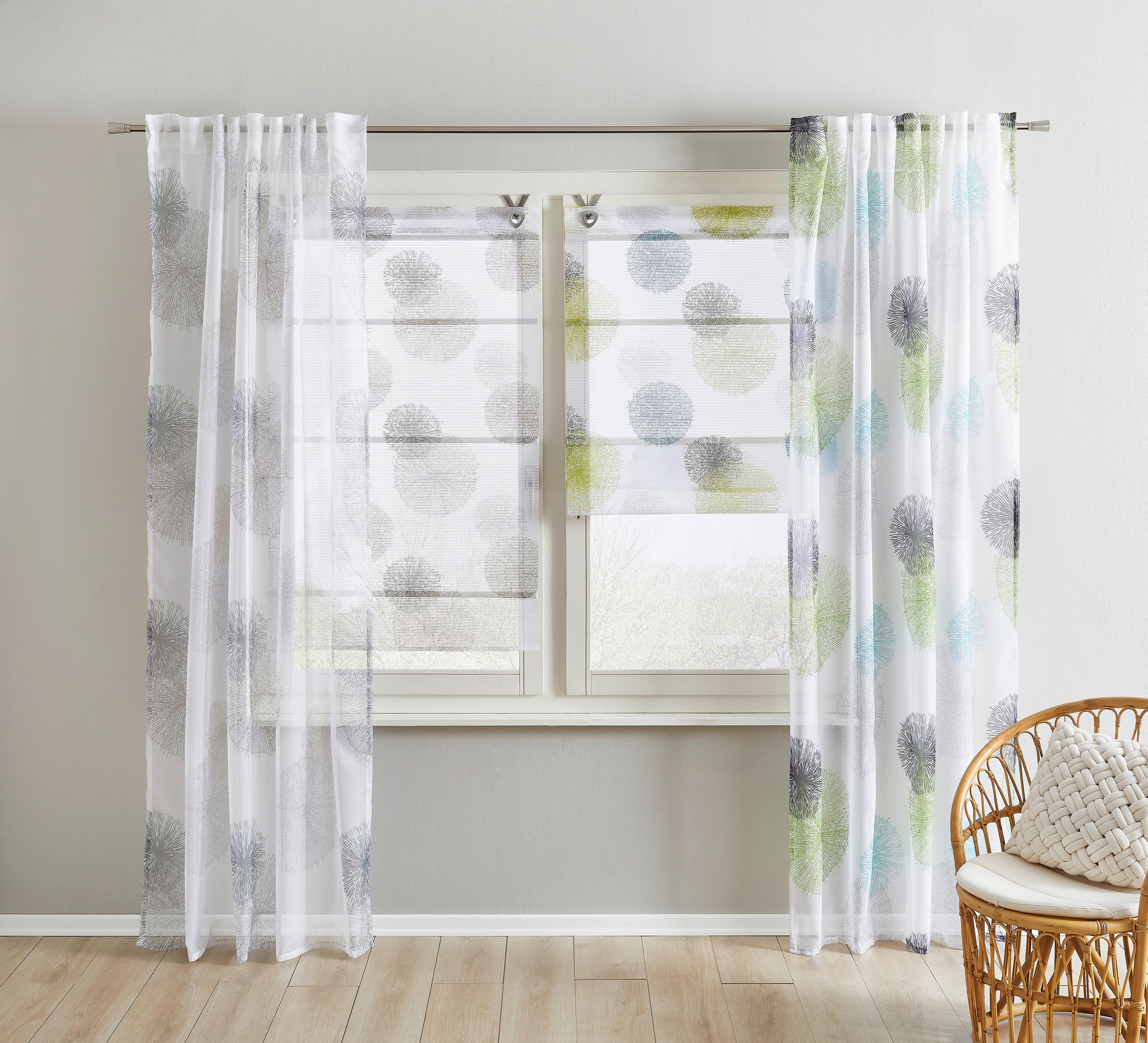 MAGNETROLLO  halbtransparent  80/210 cm    - Blau/Weiß, Basics, Textil (80/210cm) - Novel