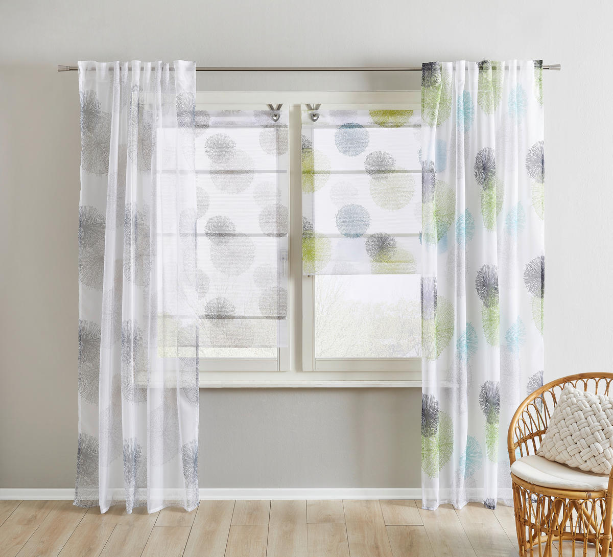 MAGNETROLLO  halbtransparent  80/210 cm    - Blau/Weiß, Basics, Textil (80/210cm) - Novel