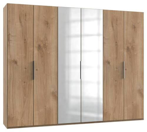 DREHTÜRENSCHRANK 300/236/58 cm 6-türig Eichefarben  - Chromfarben/Eichefarben, MODERN, Holzwerkstoff (300/236/58cm) - MID.YOU