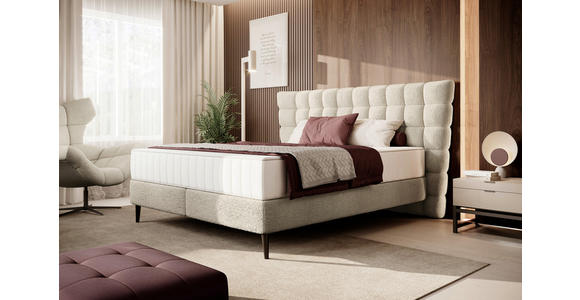 BOXSPRINGBETT 180/200 cm in Beige - Beige/Schwarz, Design, Holz/Holzwerkstoff (180/200cm) - Esposa