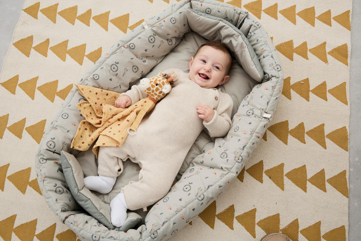 NESTCHEN Safari  - Mintgrau, Basics, Textil (70/50/15cm) - Sterntaler