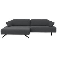 ECKSOFA in Struktur Hellgrau  165/276 cm  - Anthrazit/Hellgrau, Design, Textil/Metall (165/276cm) - Himolla