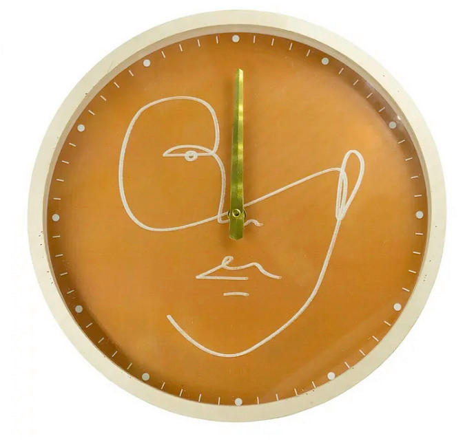 STENSKA URA  naravne barve, bela, peščene barve 30 cm  - bela/naravne barve, Basics, umetna masa/les (30cm)