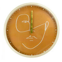 STENSKA URA  naravne barve, bela, peščene barve 30 cm  - bela/naravne barve, Basics, umetna masa/les (30cm)