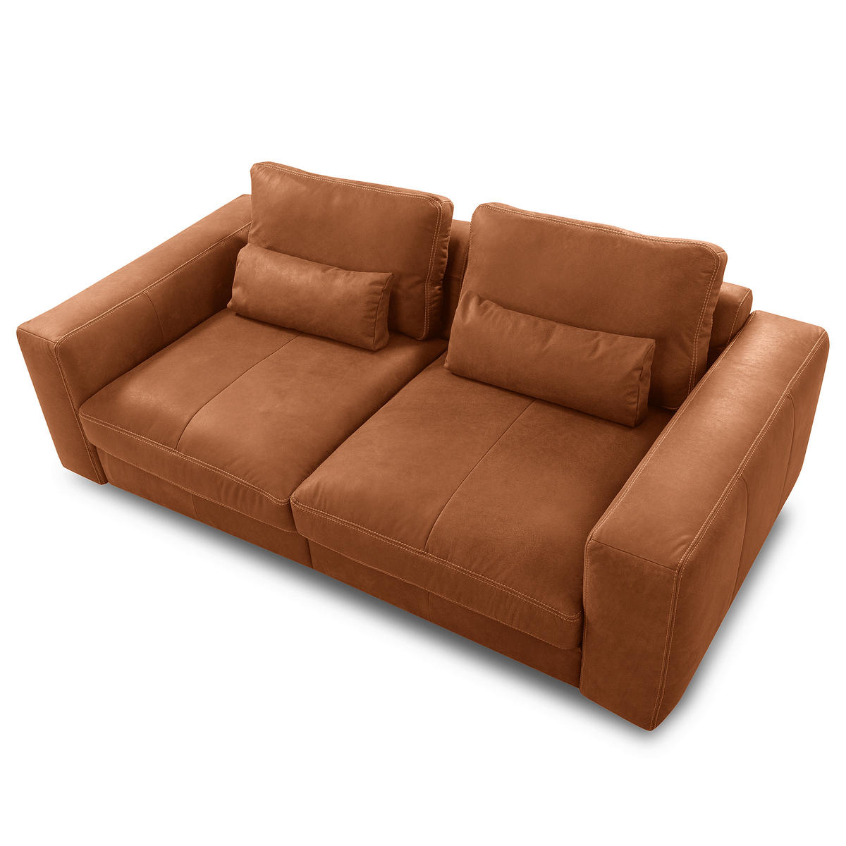 2-SITZER-SOFA  in Echtleder Karamell   - Beige/Karamell, Design, Leder/Kunststoff (240/85/123cm) - Livetastic