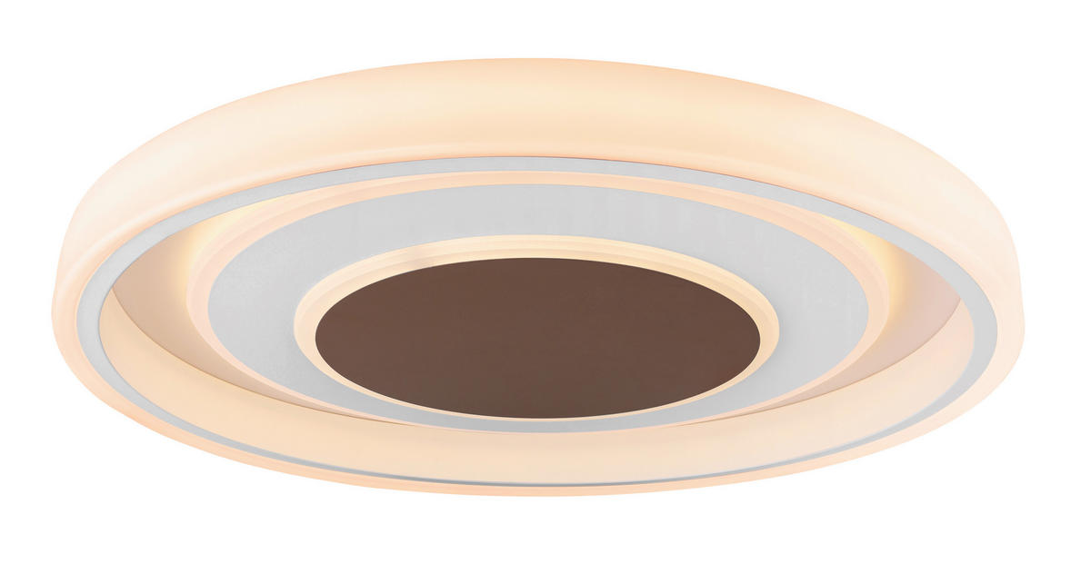 LED-DECKENLEUCHTE GOFFI 69/10 cm   - Opal/Braun, Design, Kunststoff/Metall (69/10cm) - Globo