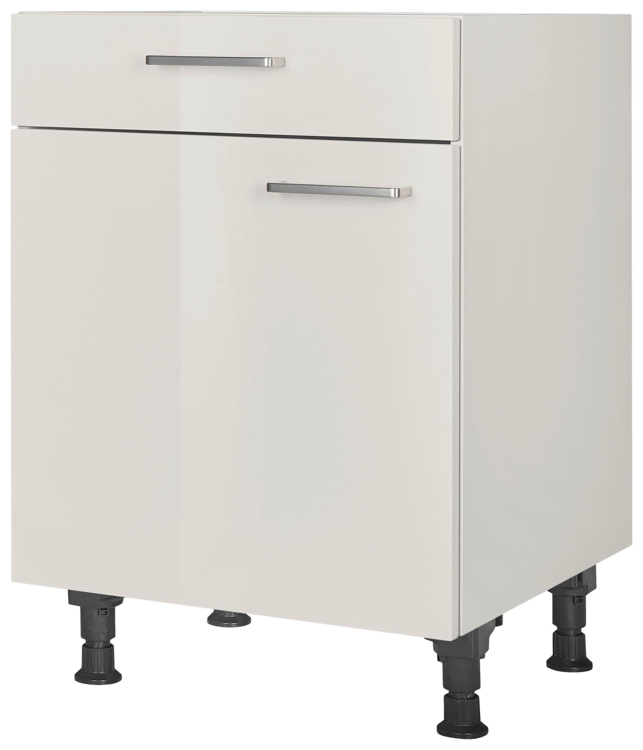 SCHUBKASTENUNTERSCHRANK 60/87/56 cm  in Hellgrau  - Edelstahlfarben/Hellgrau, MODERN, Holzwerkstoff/Metall (60/87/56cm) - Nobilia