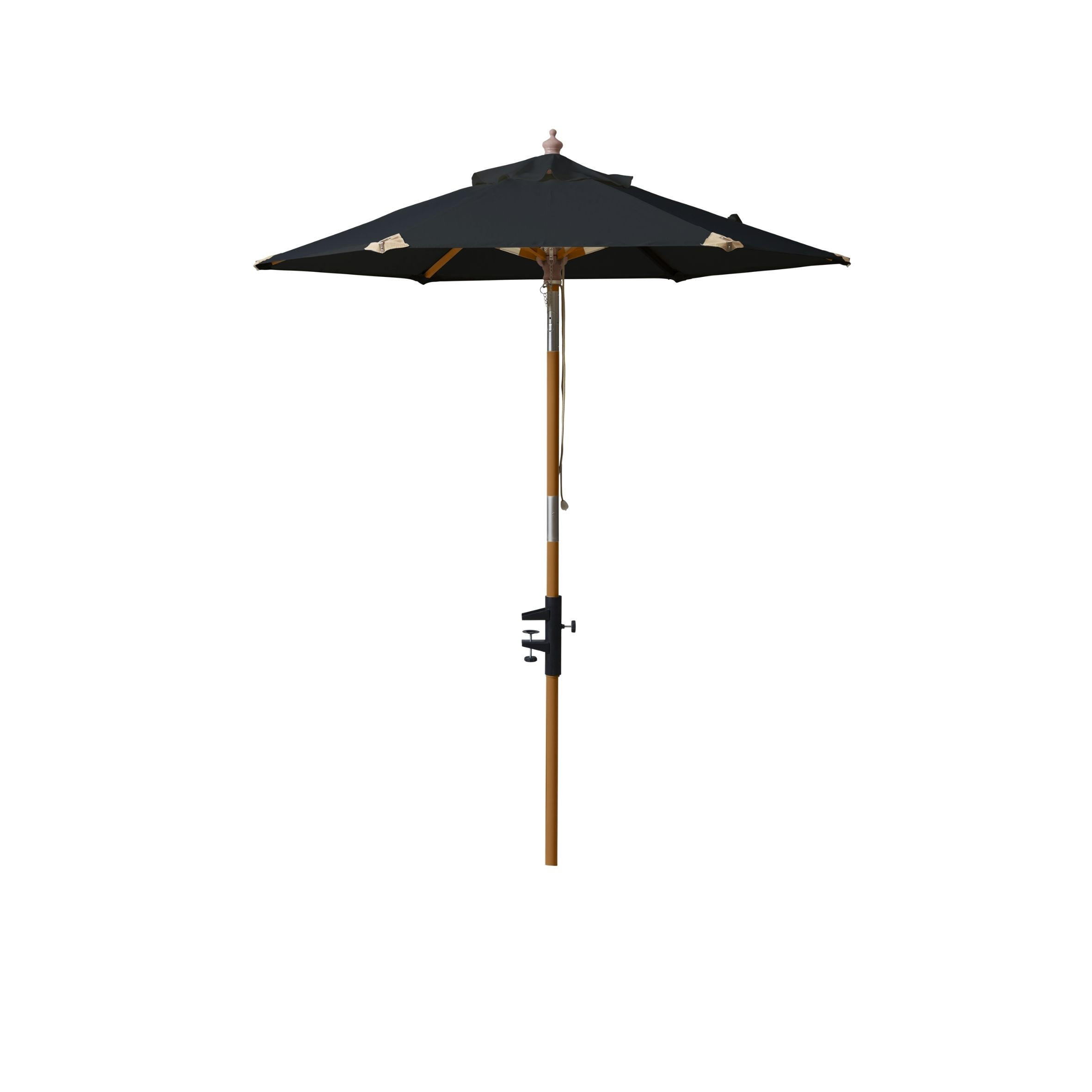SONNENSCHIRM  180/180 cm  - Schwarz/Teakfarben, KONVENTIONELL, Holzwerkstoff (180/180cm) - Gardenson
