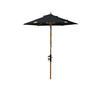 SONNENSCHIRM 180 cm Schwarz  - Schwarz/Teakfarben, KONVENTIONELL, Holzwerkstoff (180/180cm) - Gardenson