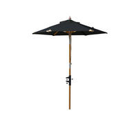 SONNENSCHIRM  180/180 cm  - Schwarz/Teakfarben, KONVENTIONELL, Holzwerkstoff (180/180cm) - Gardenson