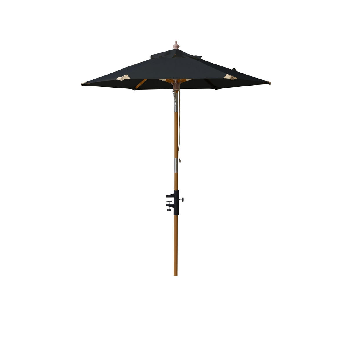 SONNENSCHIRM  180/180 cm  - Schwarz/Teakfarben, KONVENTIONELL, Holzwerkstoff (180/180cm) - Gardenson